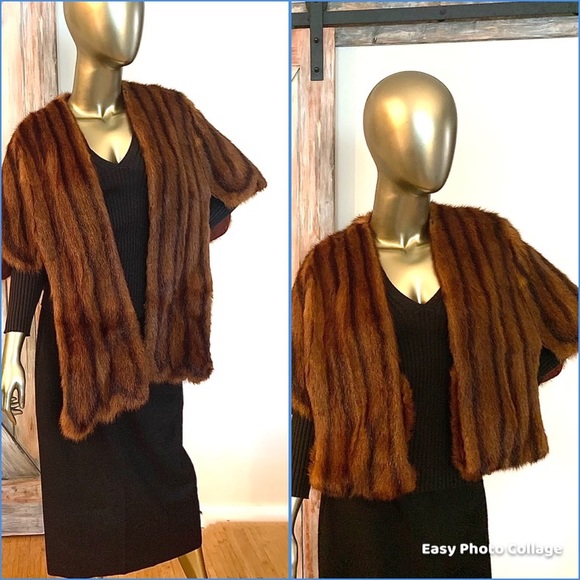🎉🎉Host Pick🎉🎉1950’s Mink Fur Cape (Scalloped) Adjustable wear Short/Long - Picture 4 of 16